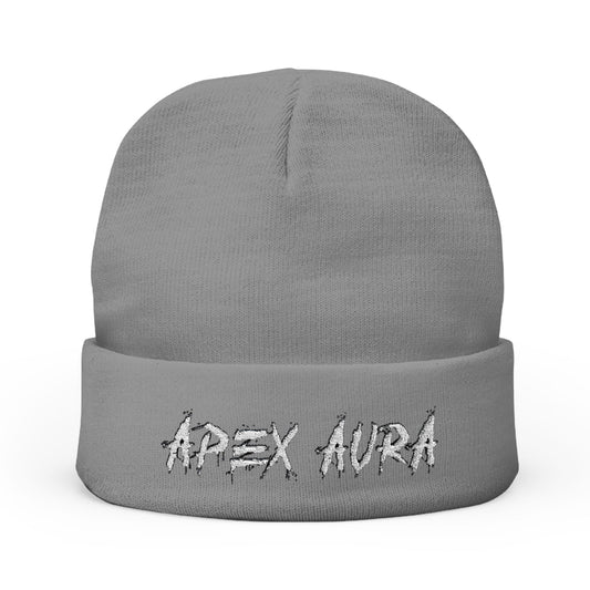 Apex Aura Embroidered Knit Beanie - Cozy Winter Hat for Fashion Enthusiasts