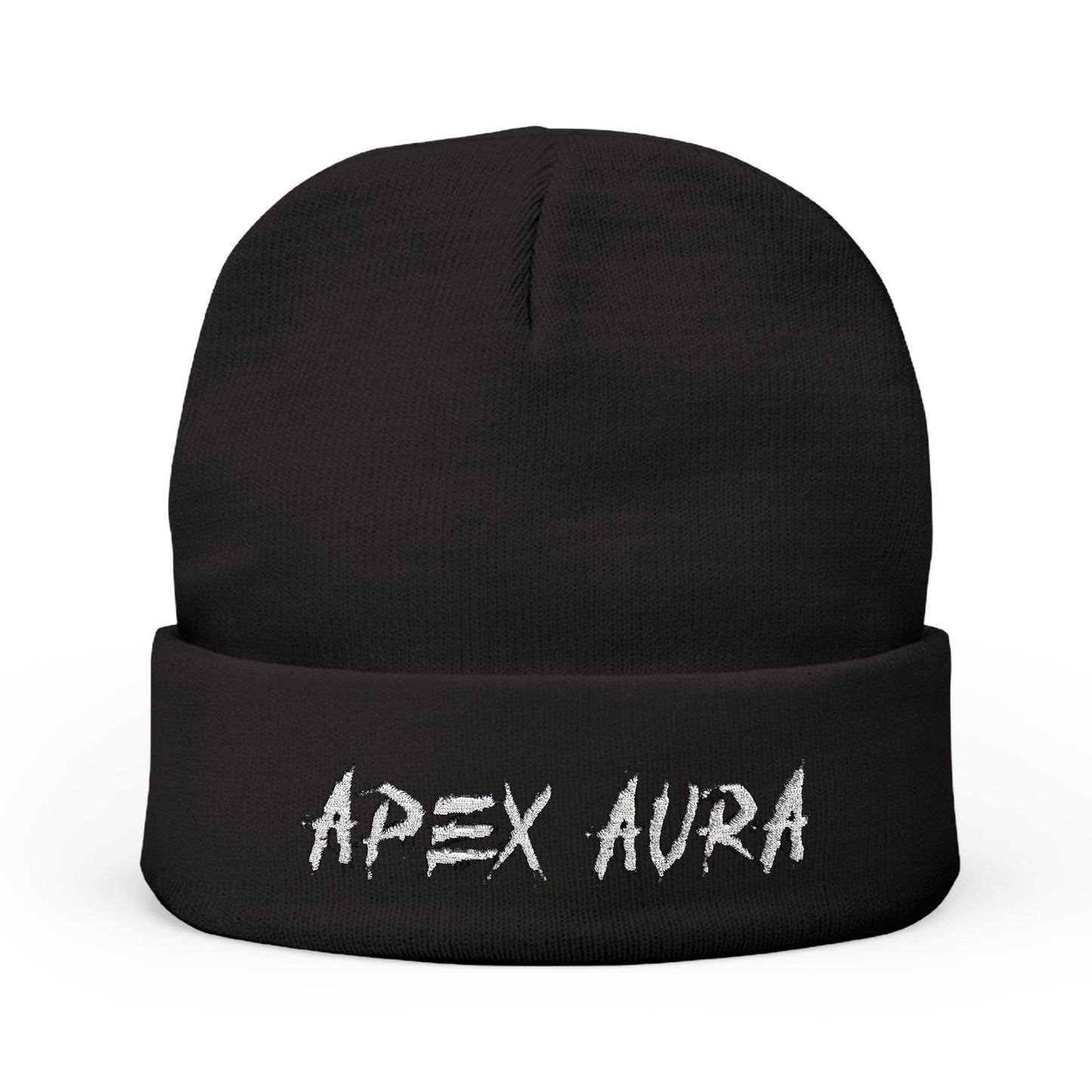 Apex Aura Embroidered Knit Beanie - Cozy Winter Hat for Fashion Enthusiasts