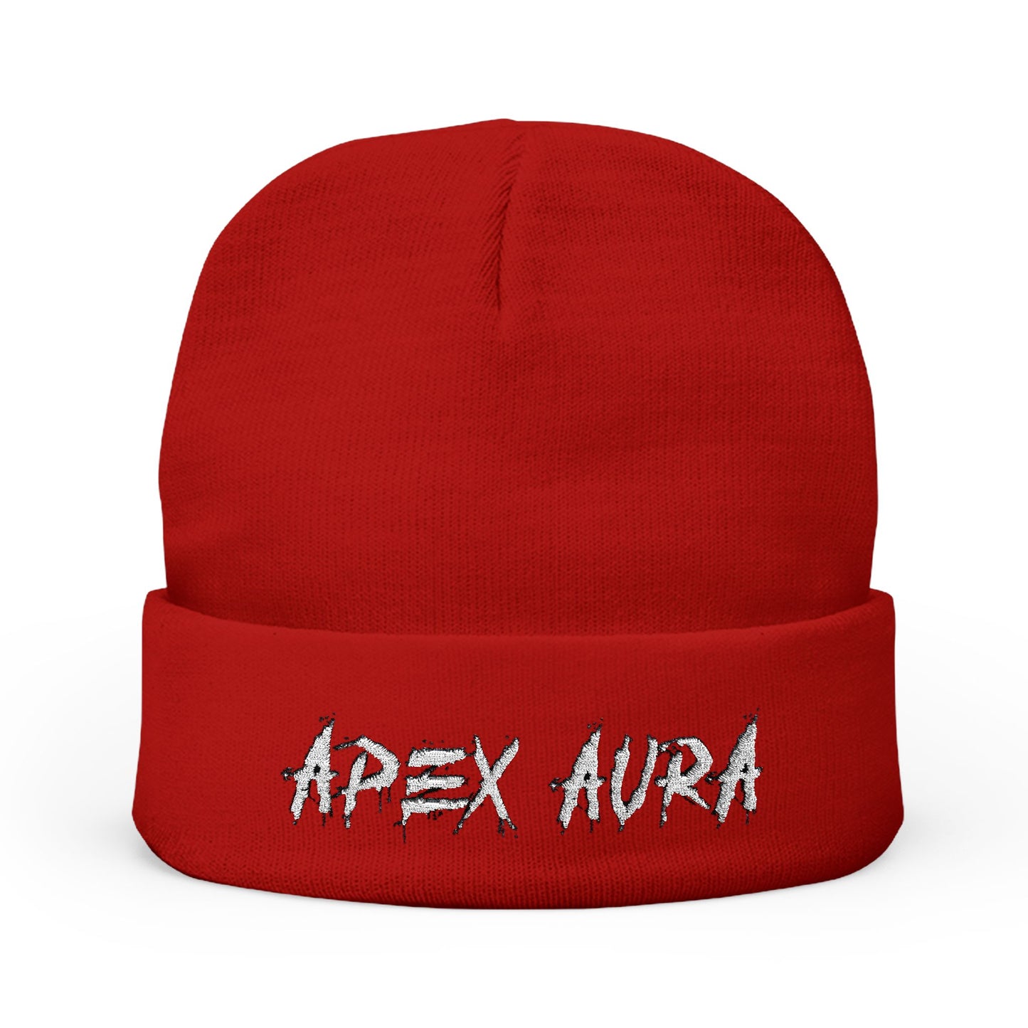 Apex Aura Embroidered Knit Beanie - Cozy Winter Hat for Fashion Enthusiasts