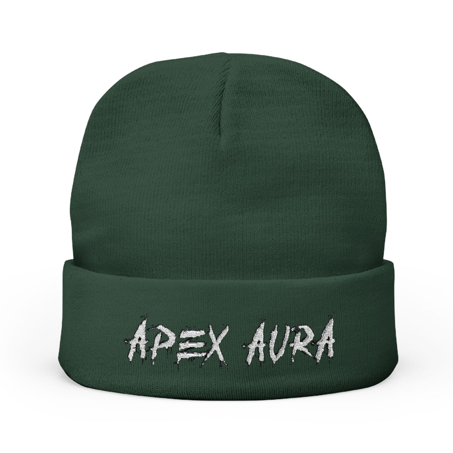 Apex Aura Embroidered Knit Beanie - Cozy Winter Hat for Fashion Enthusiasts