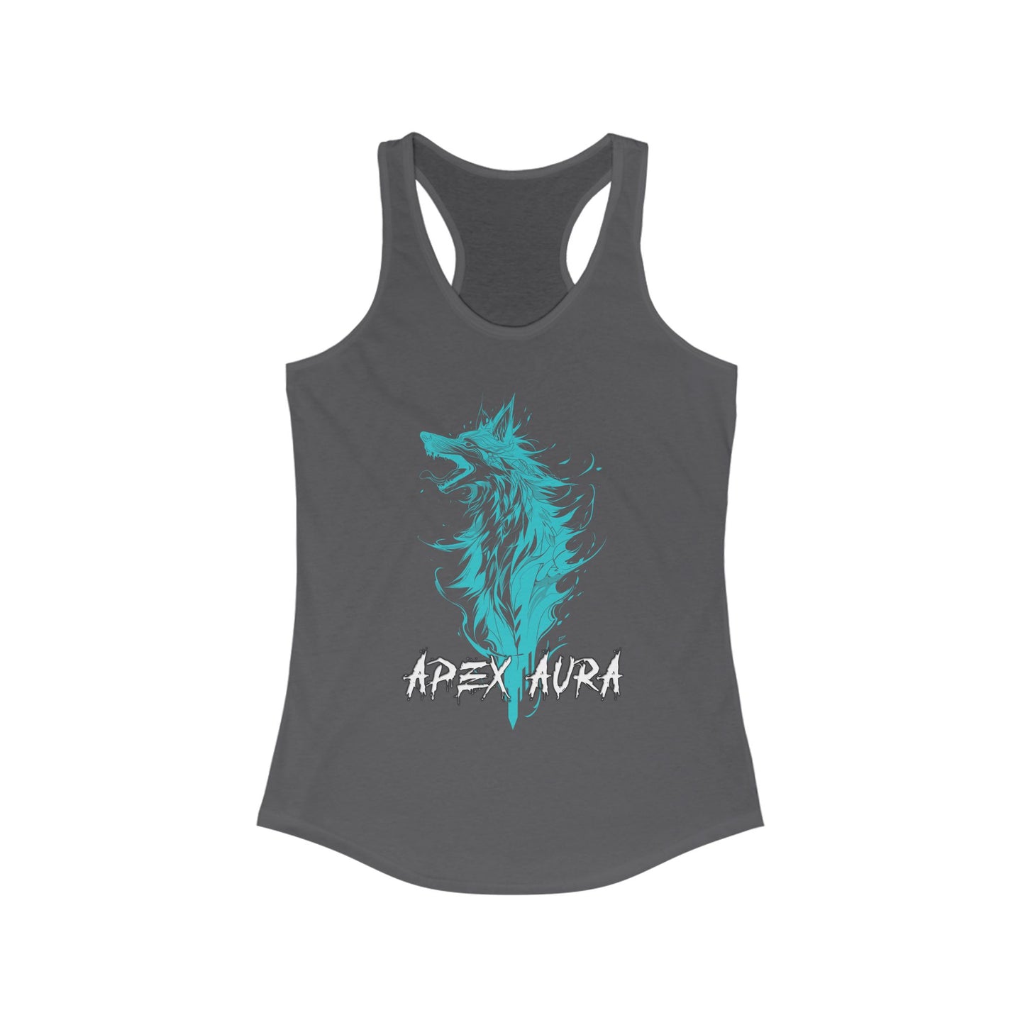 Apex Aura Women's Racerback Tank - Bohemian Wolf Design for Fitness and Casual Wear
