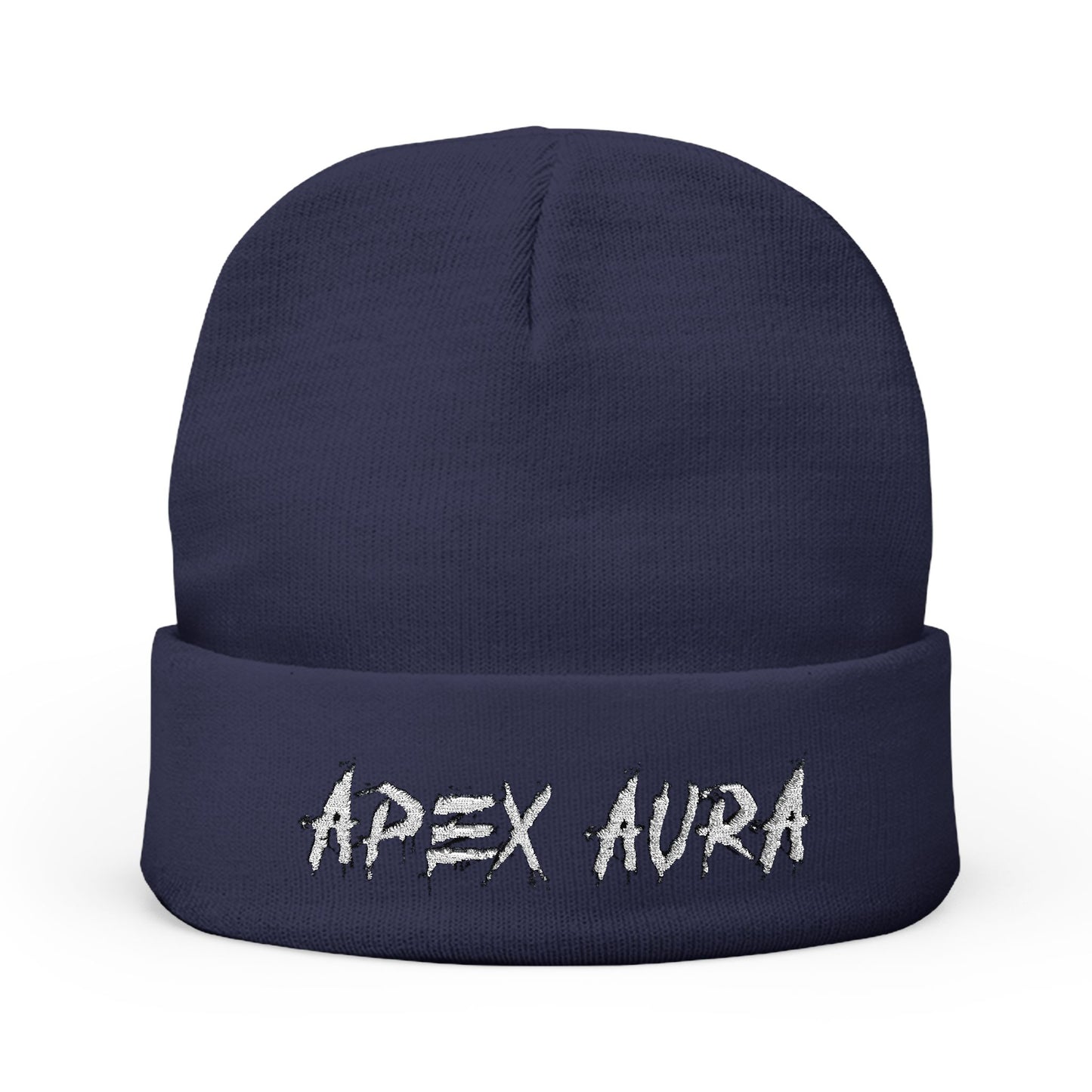 Apex Aura Embroidered Knit Beanie - Cozy Winter Hat for Fashion Enthusiasts
