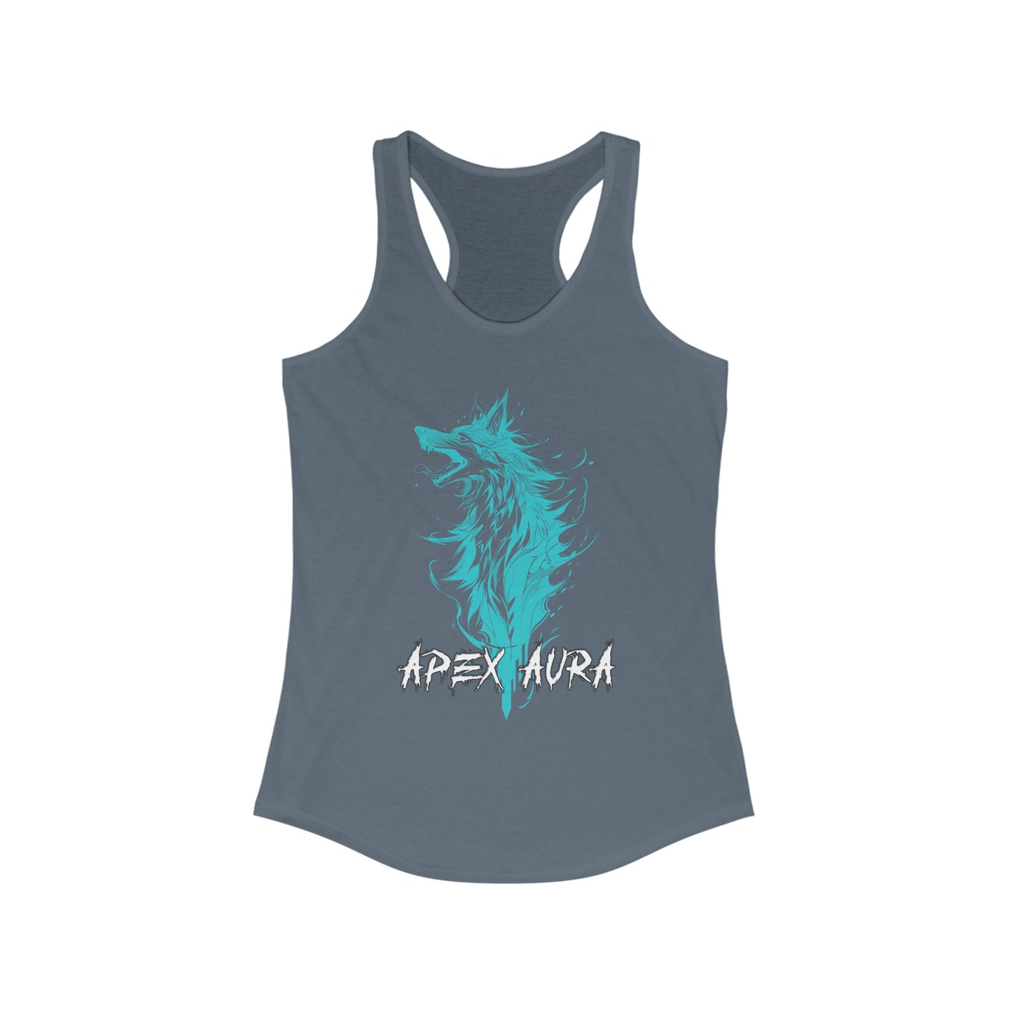 Apex Aura Women's Racerback Tank - Bohemian Wolf Design for Fitness and Casual Wear