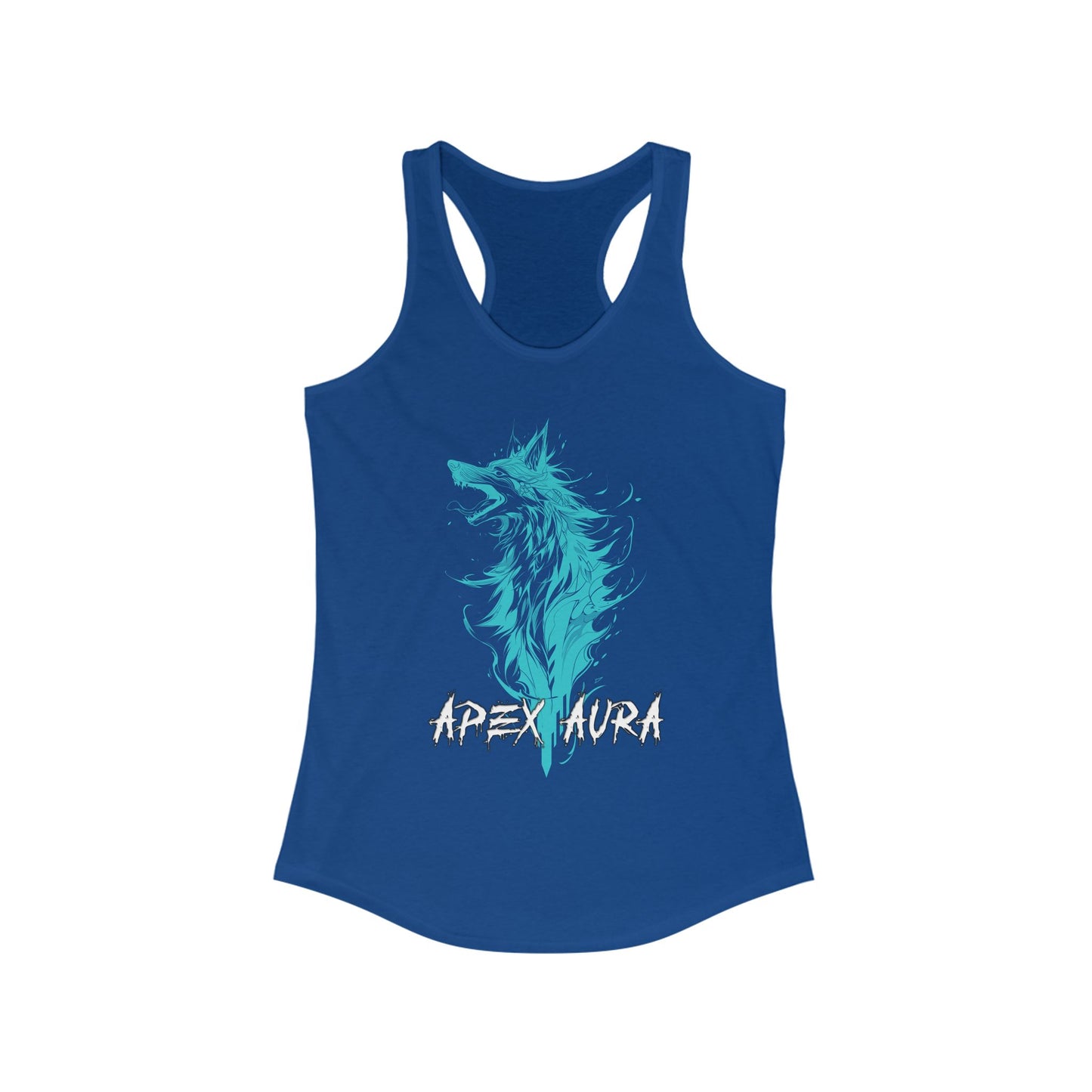 Apex Aura Women's Racerback Tank - Bohemian Wolf Design for Fitness and Casual Wear