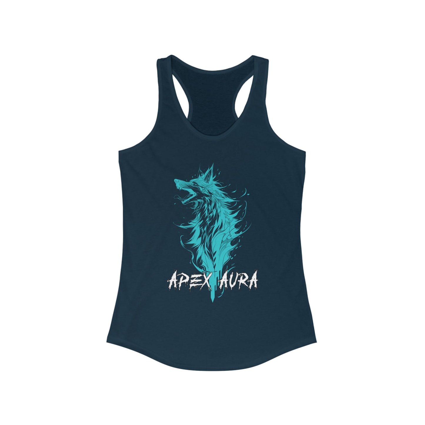 Apex Aura Women's Racerback Tank - Bohemian Wolf Design for Fitness and Casual Wear