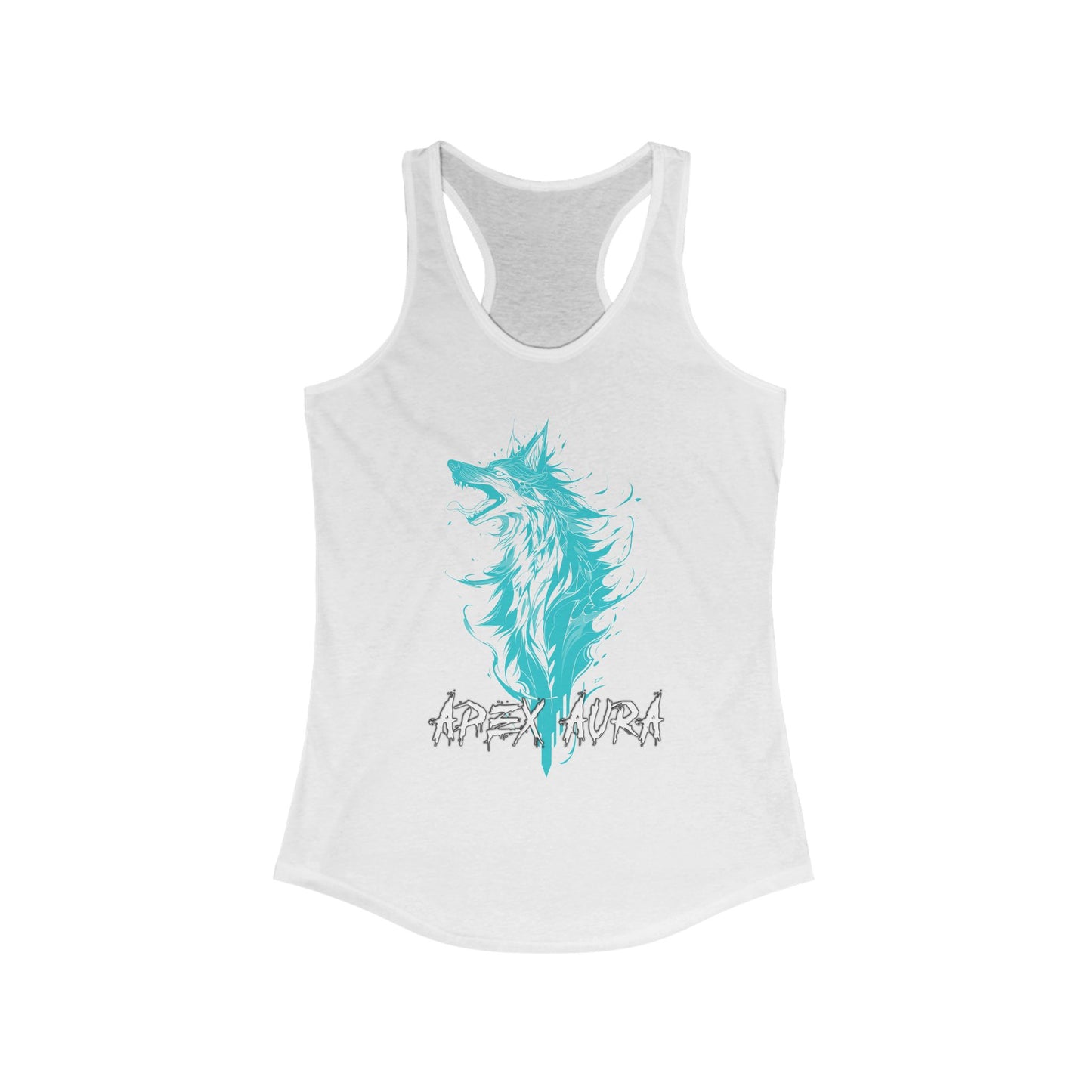 Apex Aura Women's Racerback Tank - Bohemian Wolf Design for Fitness and Casual Wear
